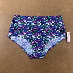 Cheek Boss Women's Size 3X Colorful Storms Eye Mid Rise Brief Panty NWT